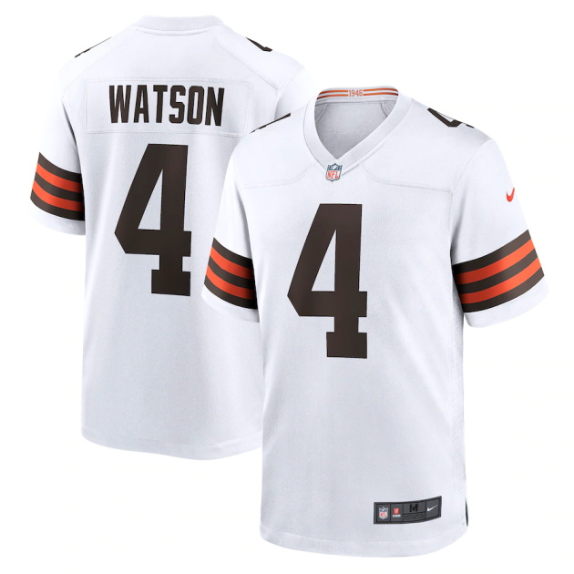 mens nike deshaun watson white cleveland browns game jersey